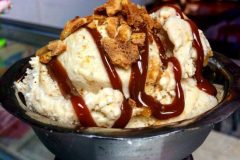 Rishi Tea Organic Peach Blossom Fredericksburg Peach Cajete Drizzle Waffle Cone Crumble. By Chocolate Wasted Ice Cream