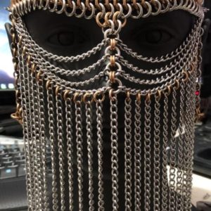 1-A-chainmail-head-dress-by-artist-Mike-Baker-of-Brucia-Jewelry-1stSatArtMarket